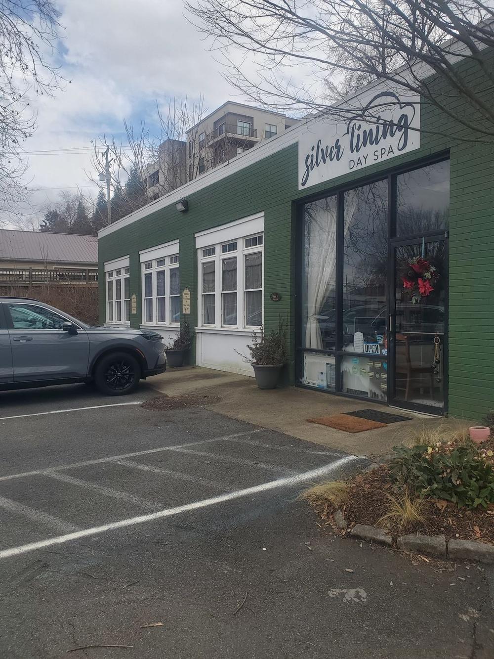 Silver Lining Day Spa storefront on East Market Street